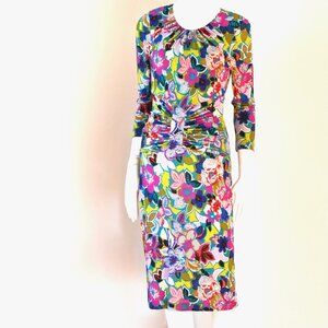 Etro Brightly Coloured Dress With Gathering At Waist - Italy